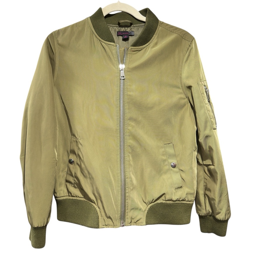 JW Style Green Light Puffy Bomber Jacket size M